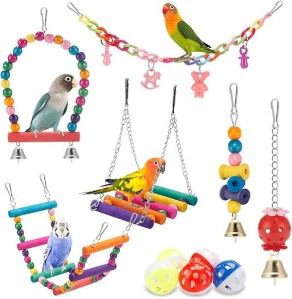 Swing Hanging Standing Chewing Toy Hammock Climbing Ladder - Image 2