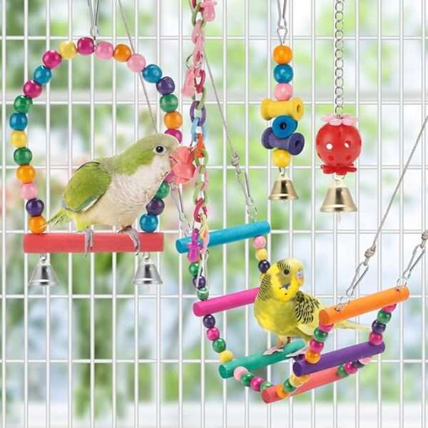 Swing Hanging Standing Chewing Toy Hammock Climbing Ladder - Image 6