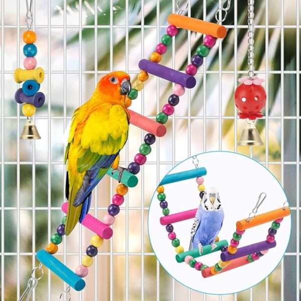 Swing Hanging Standing Chewing Toy Hammock Climbing Ladder